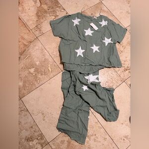 Cozy Green Star Pant Set